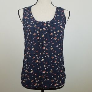 SOLD GAP Sleeveless Bird Motif Lightweight Blouse